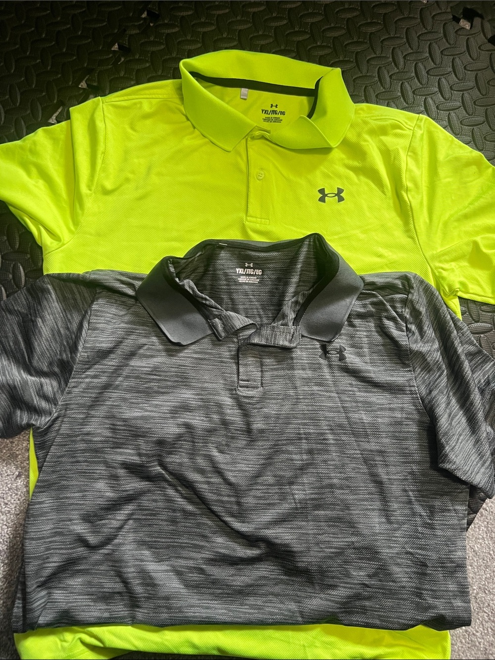 Under Armour Boys Polo Pair - Neon Yellow & Charcoal Heather